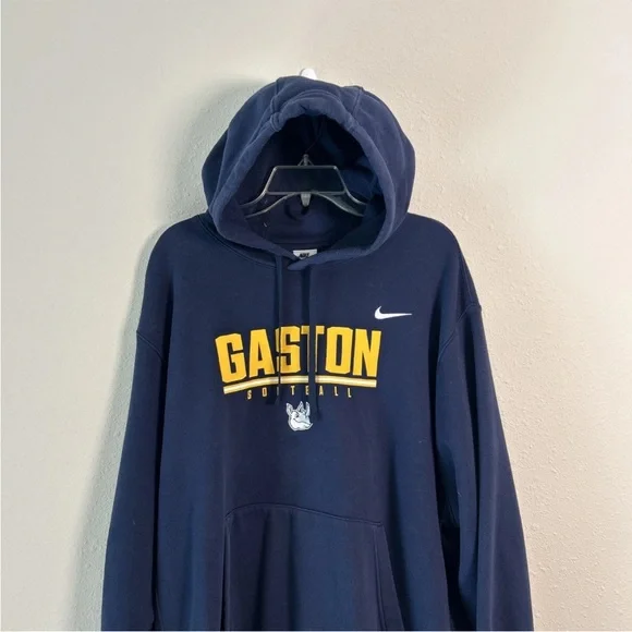 Gaston College Rhinos Nike Hoodie Fleece Sweatshirt Softball Navy Blue Gold 2XL - Picture 4 of 10